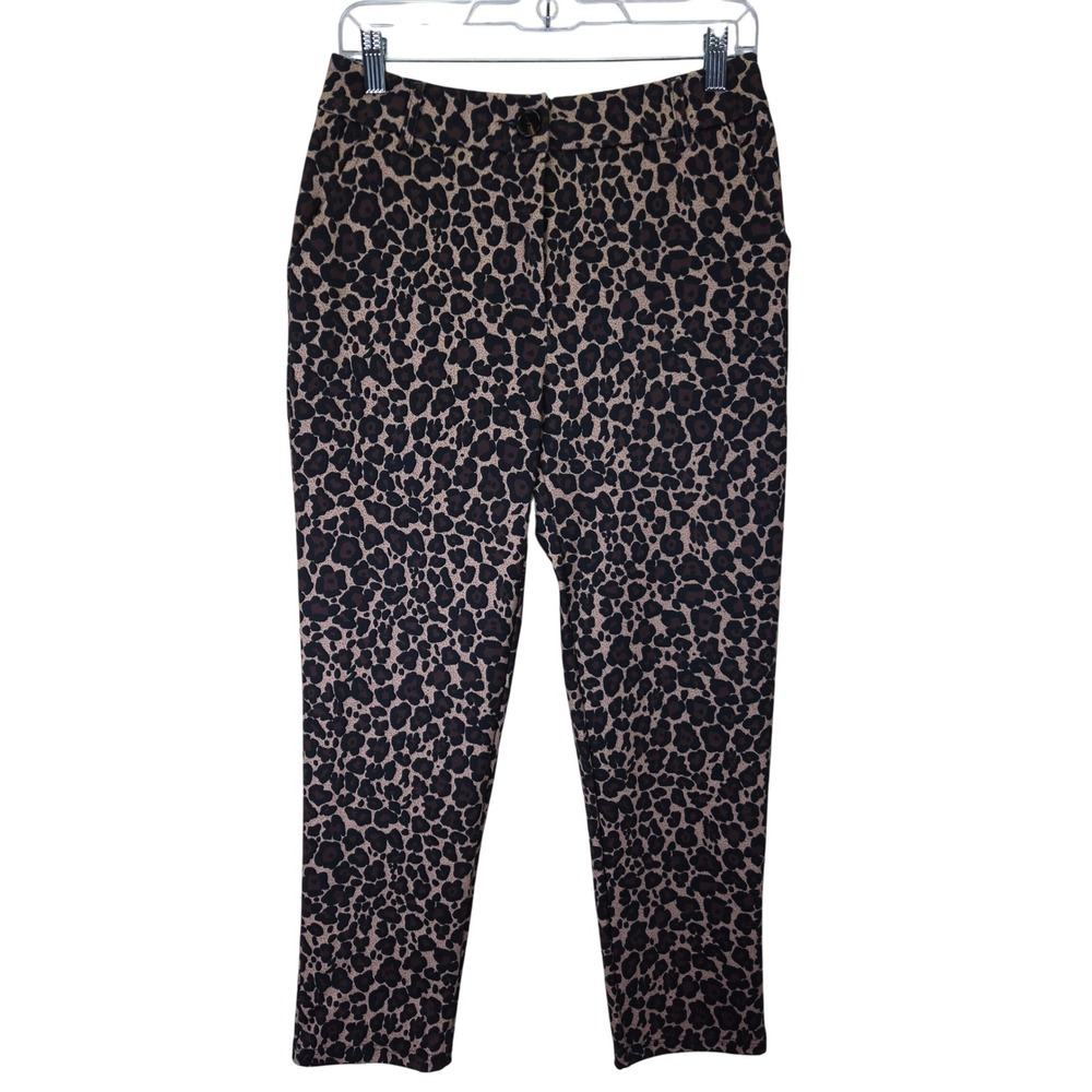 Charlie Paige Womens Leopard Print Pants Size‎ Small Petite Animal Print Mobwife